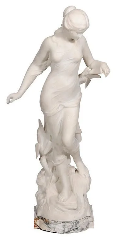 Edouard Drouot, [La Source], marble on veined marble base