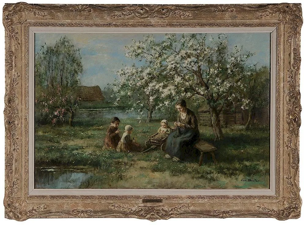 Blossom Time in Holland by Cornelius Wouter Bouter, oil on canvas, sold Nov 2015
