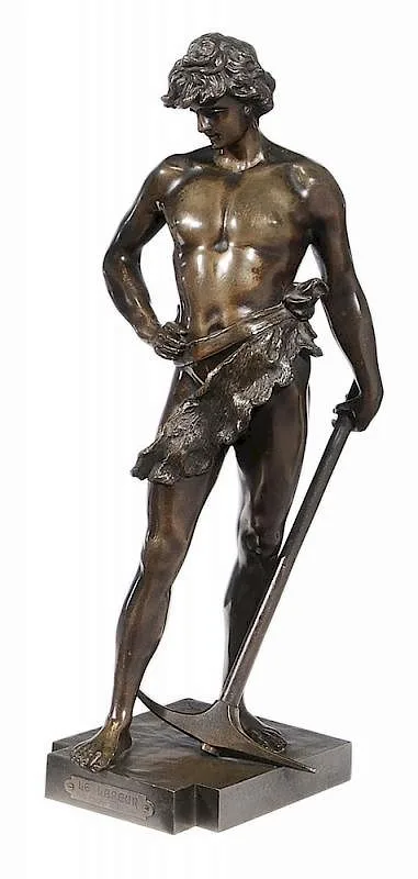 Antoine Nelson, [Le Labeur,] signed on base "Ant. Nelson" with title plate, patinated bronze