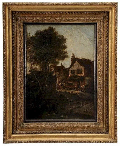 John Crome, View of Houses, St. Martin's, Norwich, oil on panel
