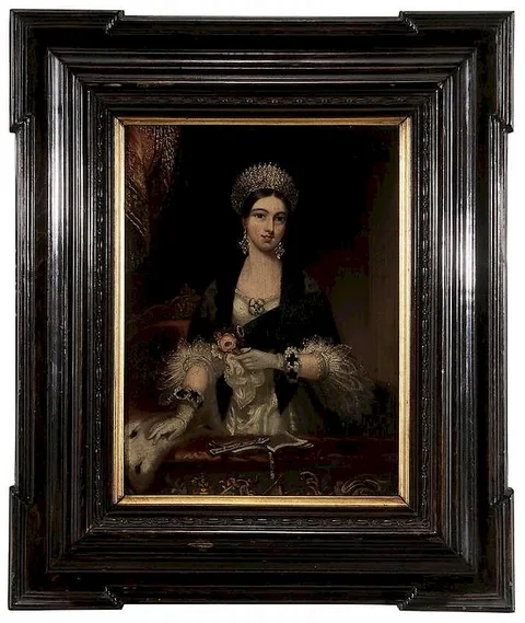 Portrait of Queen Victoria, age 18, not apparently signed by Edmund Thomas Parris, oil on panel, sold Nov 2015