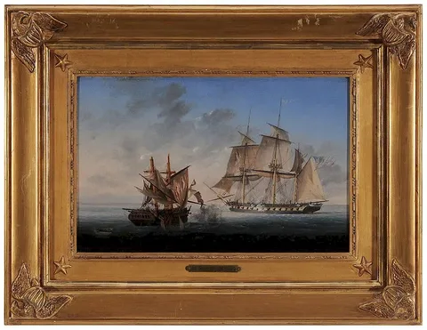 Ambroise Louis Garneray, Capture of HMS Macedonian by USS United States, circa 1818, oil on panel