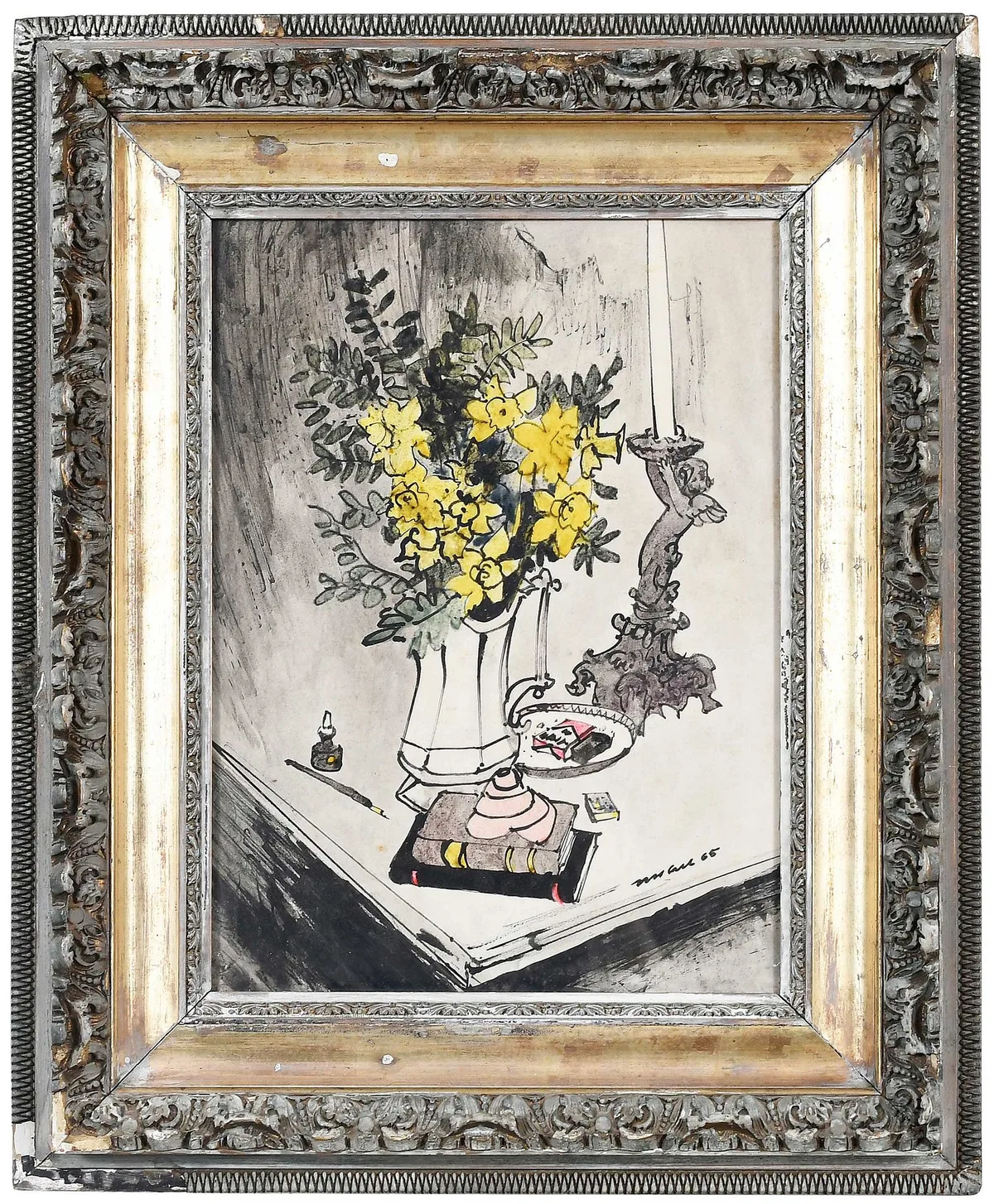 Robert McCall, Floral Still Life, 1965, watercolor and ink on paper