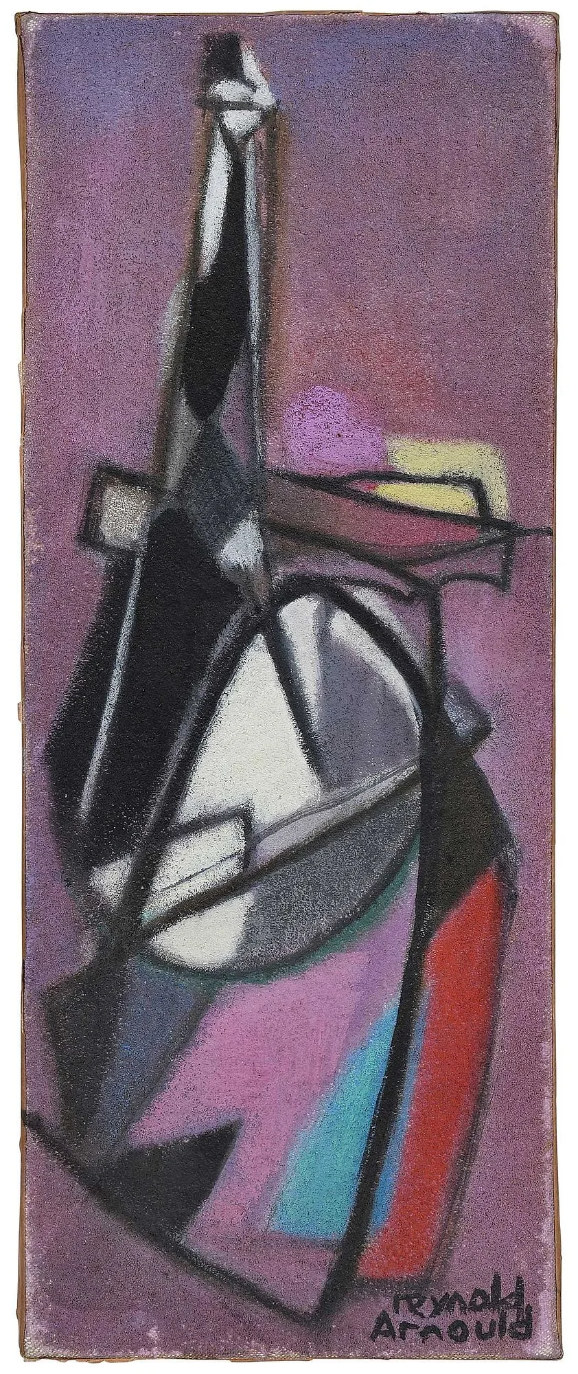 Reynold Arnould, Purple Abstract Painting, oil and sand on canvas
