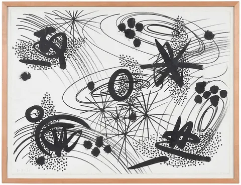Gordon Onslow Ford, Voyager in Space, 1970, acrylic on paper