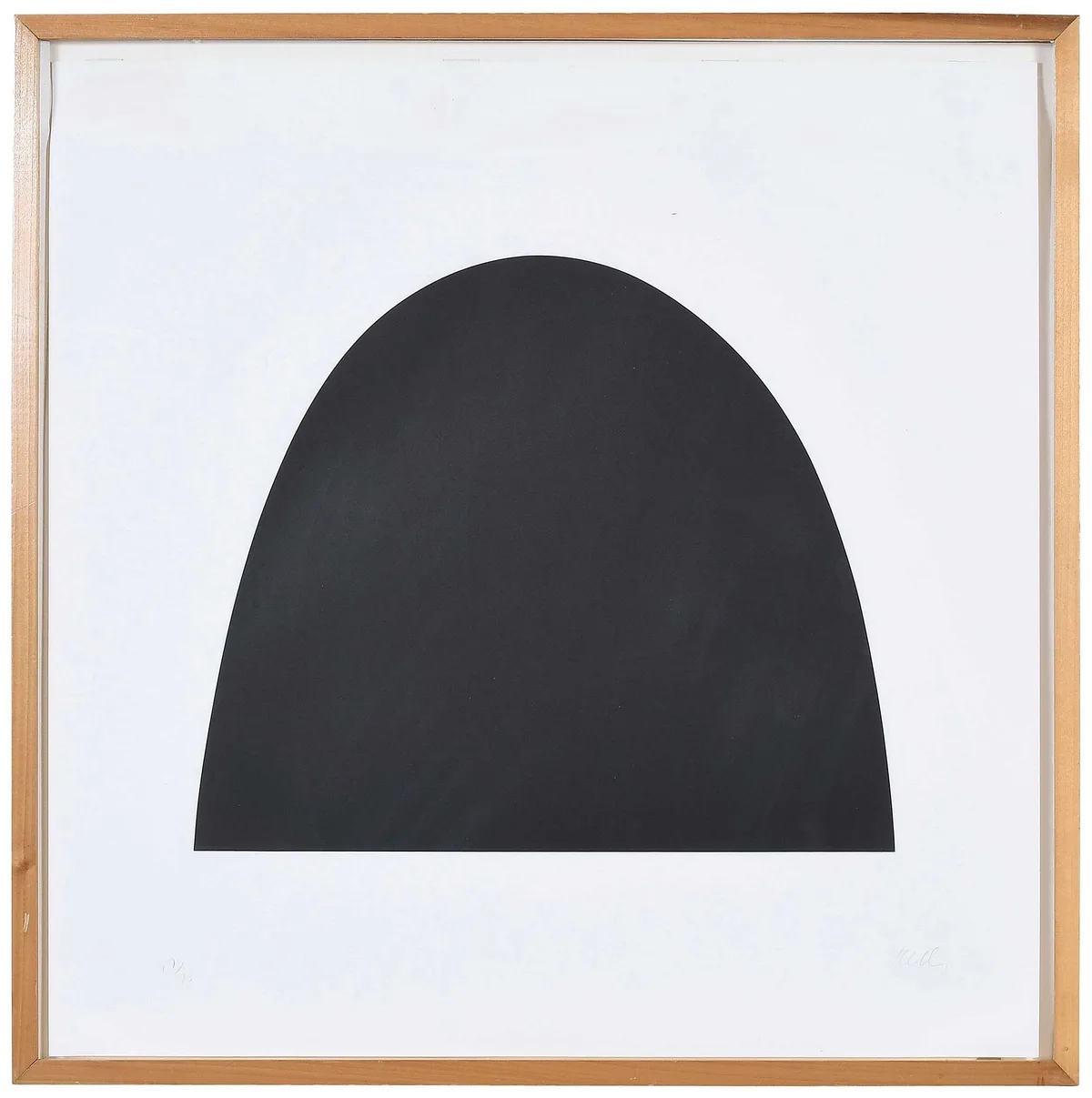 Black Curve by Ellsworth Kelly, 1970-72, linocut on, sold Oct 2025