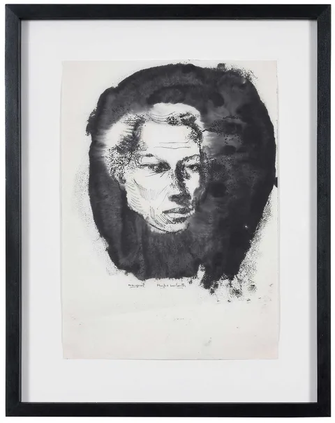 Hughie Lee-Smith, Untitled (Head of a Woman 2), circa 1969, ink monoprint on paper