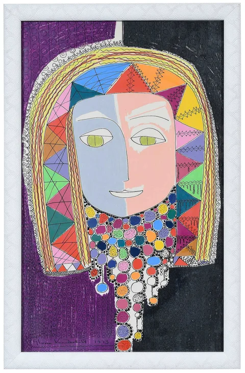 Gloria Vanderbilt, Girl, 1973, mixed media drawing