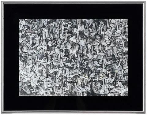 Thomas Downing, Untitled, early abstract composition, circa 1950, oil on paper