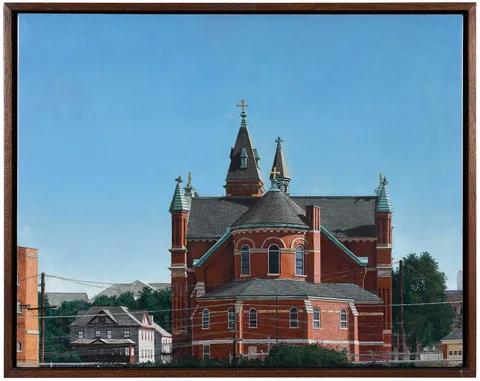 Richard Britell, Notre Dame, Melville Street, 1977, oil and gesso on panel