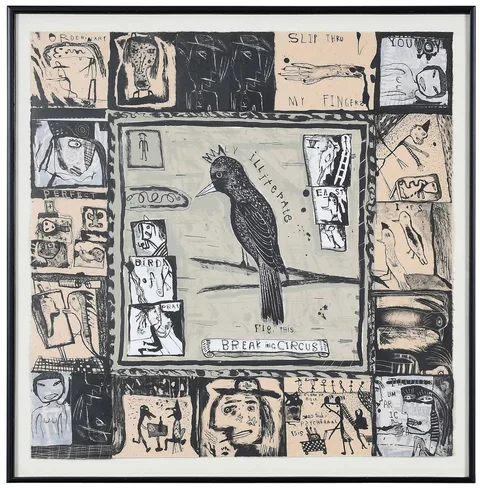 Michael Nakoneczny, Square Crow, 1992, color lithograph on paper