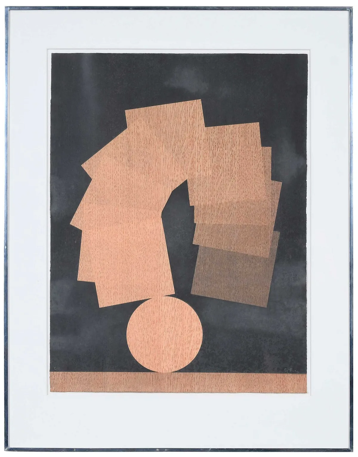 Pol Bury, Untitled, woodcut on paper