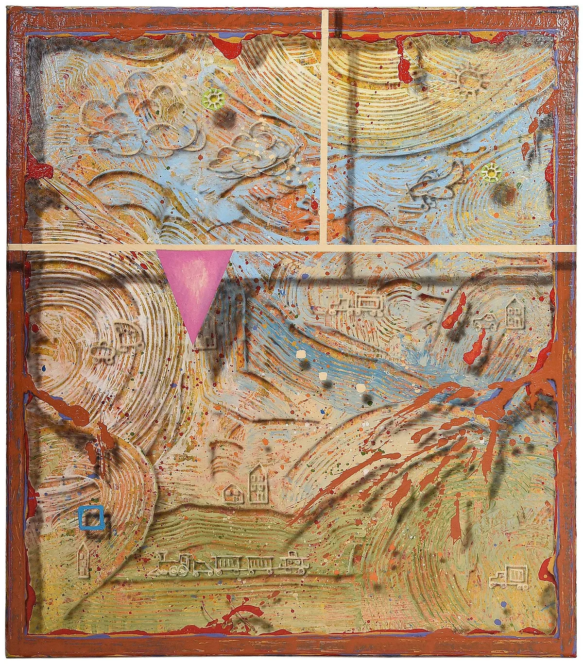 Jack Lembeck, The Traveller's Tune or Bahia Honda Clubhouse, 1976, acrylic on canvas