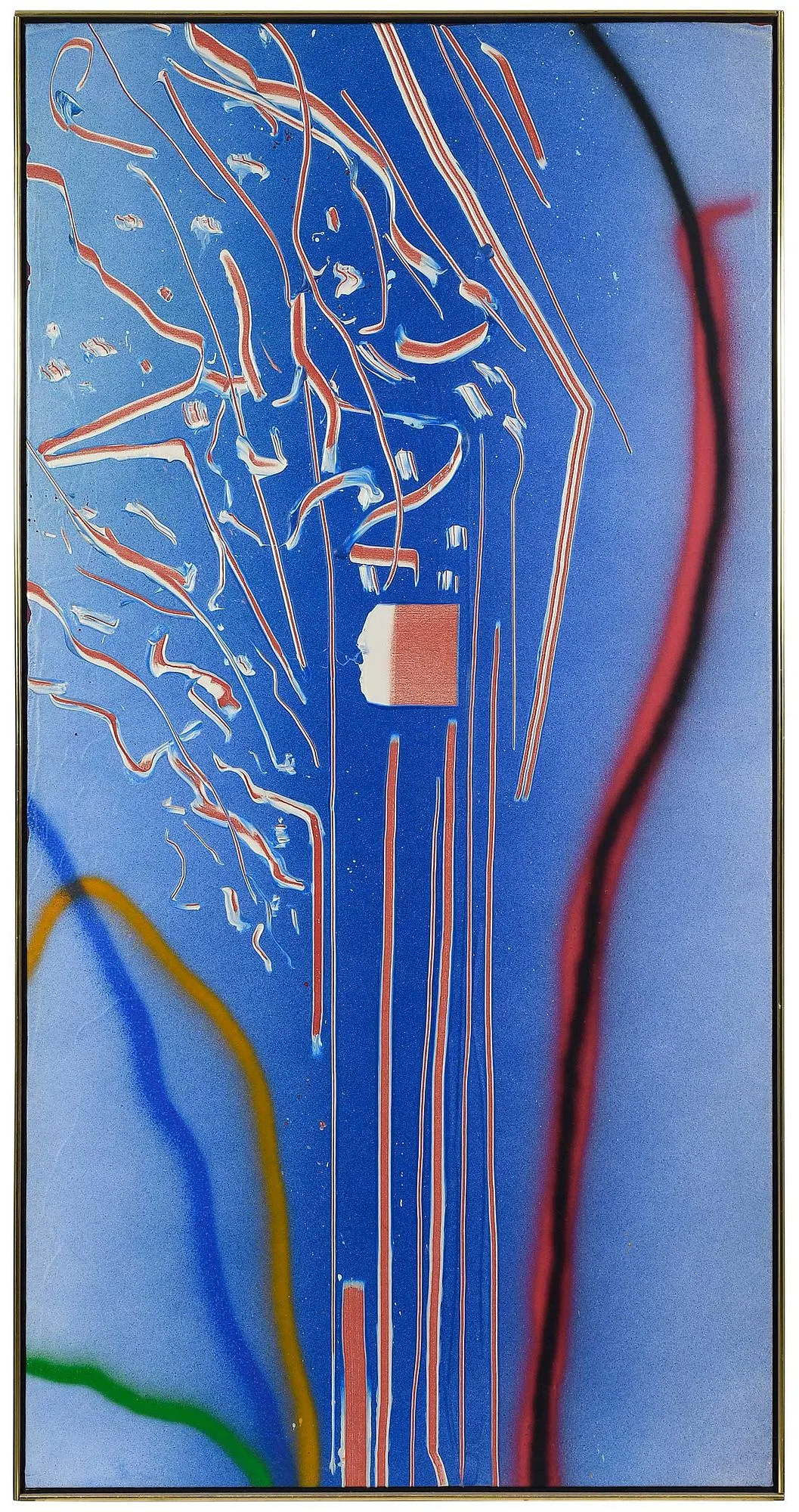 Thunder Blue by Dan Christensen, 1985, and scraped acrylic on canvas, sold Oct 2025