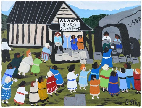 Bernice Sims, Alabama Free Food, acrylic on canvas