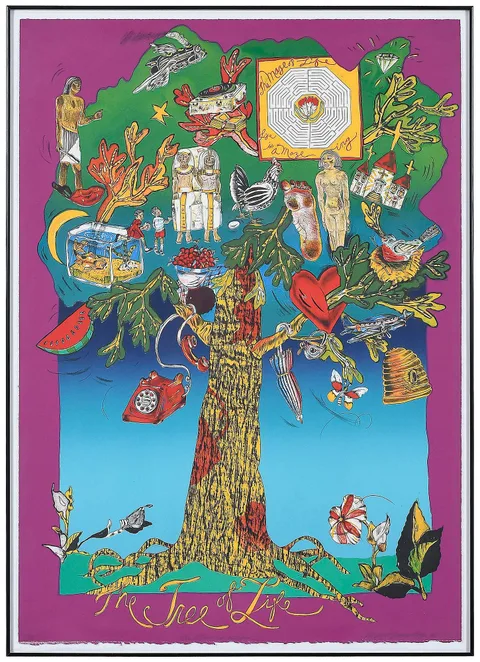 Margo Humphrey, Tree of Life, 1990, color lithograph on Arjomari Arches paper