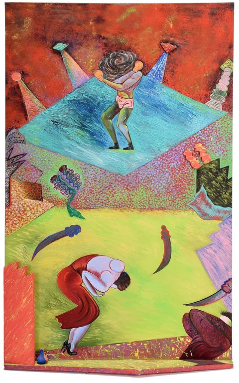 Phyllis Bramson, Choosing a Worthy Opponent, 1981, oil