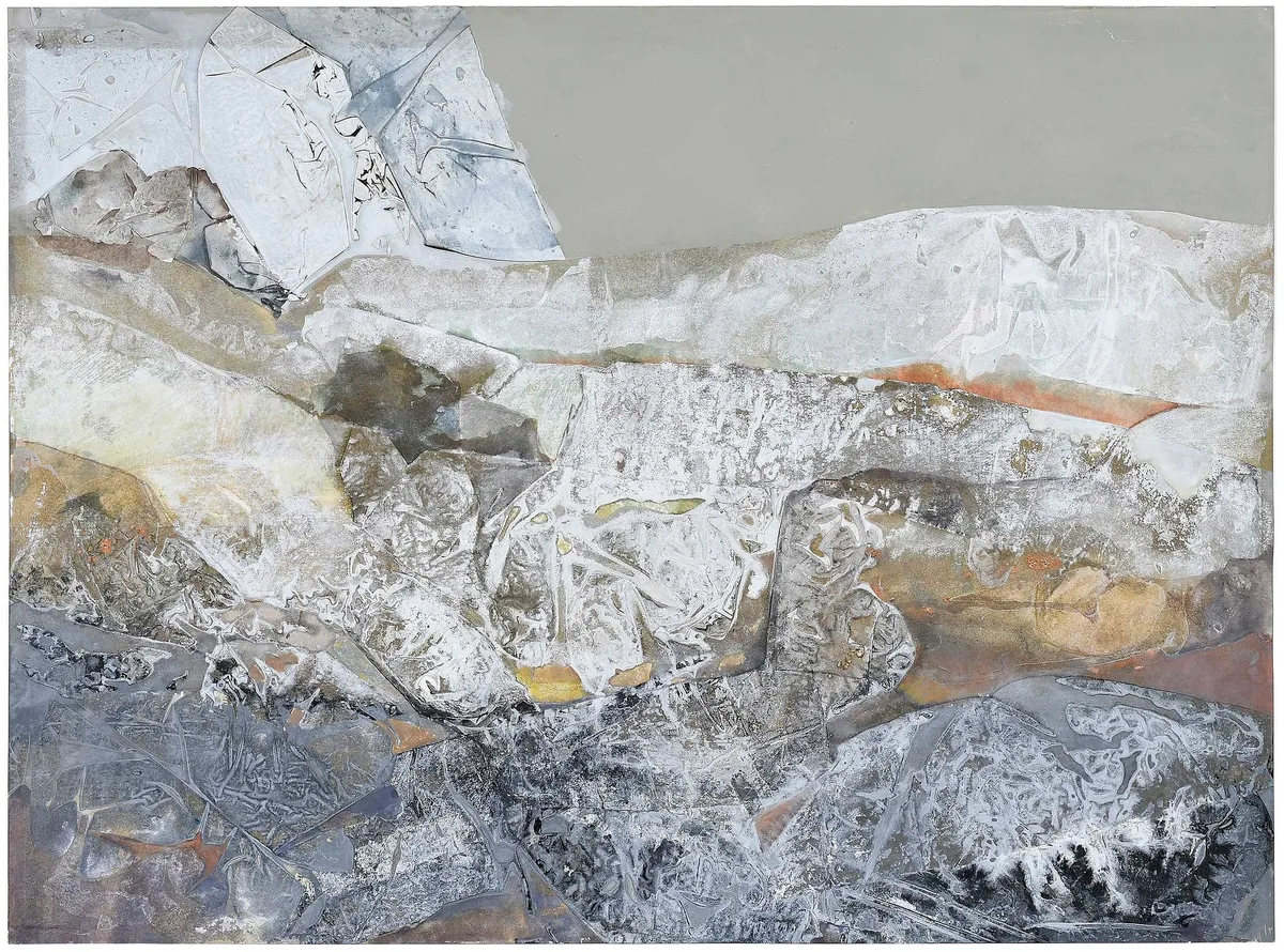 Mountain Abstract, Abstract composition, acrylic on paper