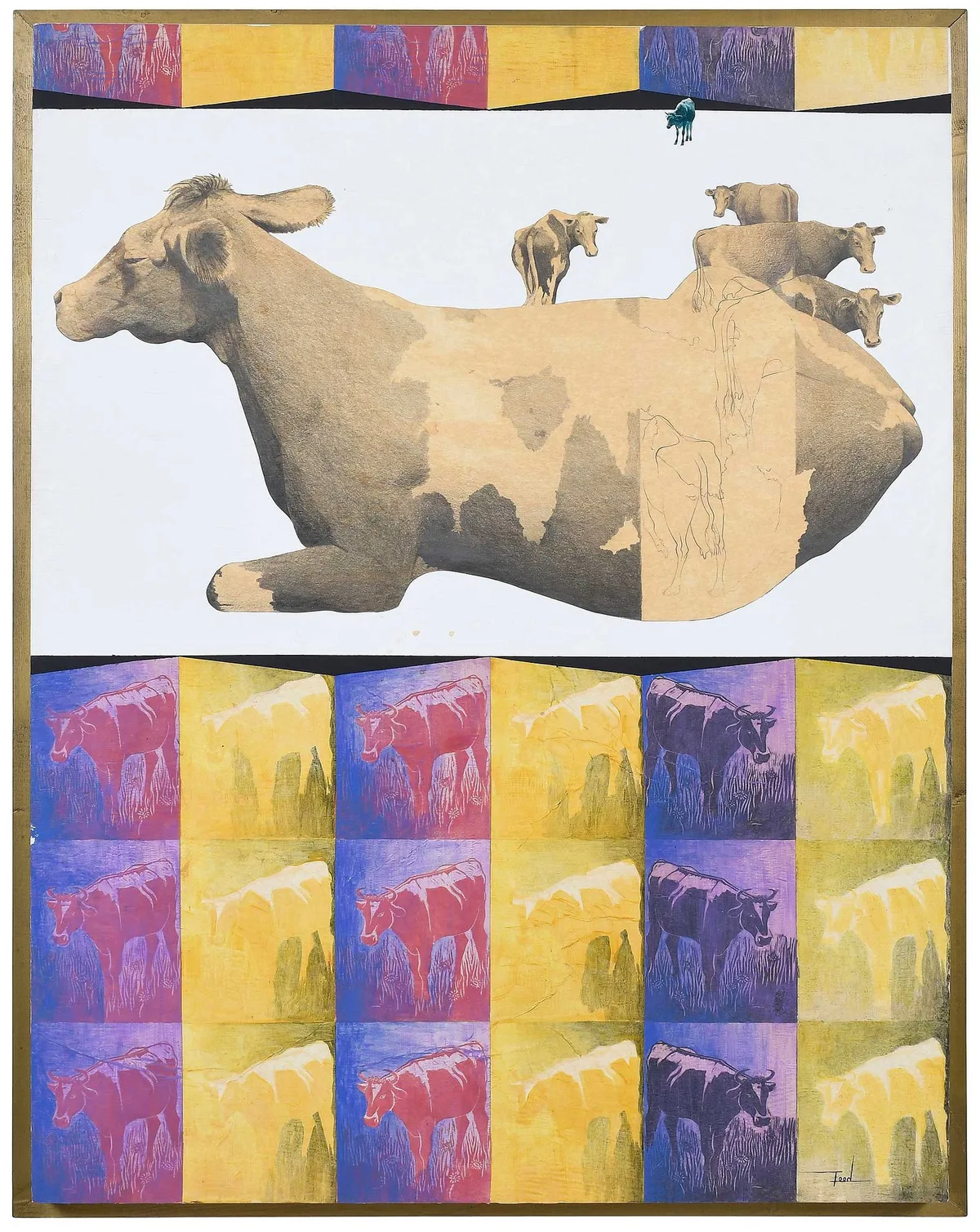 Truman Teed, A Form of Relaxation, mixed media on board