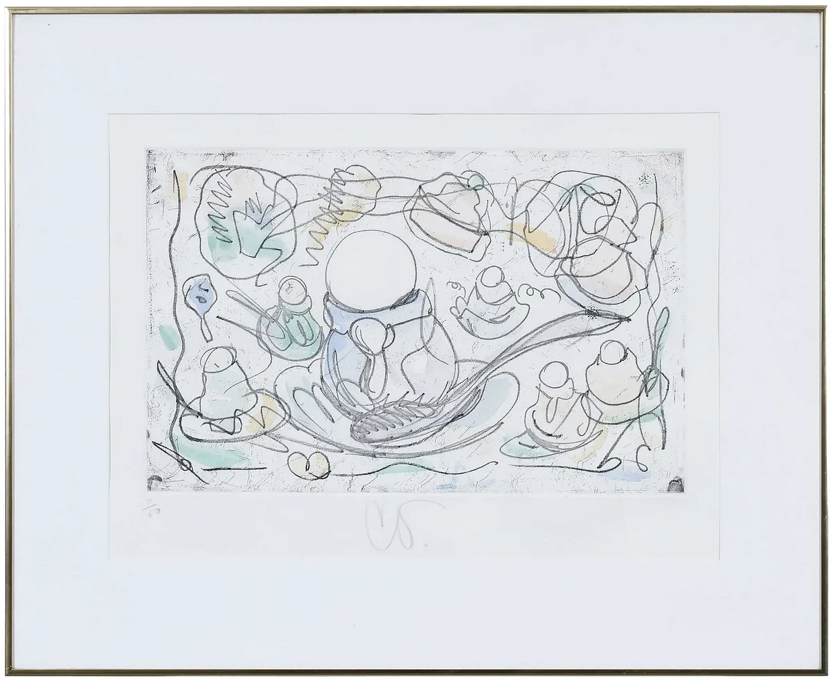 Ice Cream Desserts, B by Claes Oldenburg, 1976, etching and aquatint on wove paper, sold Oct 2025