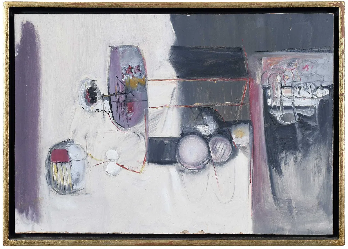 Manuel Felguérez, Distinto Niveles, 1967, oil on paper mounted on Masonite