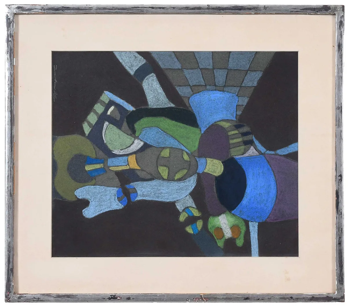 Sigi Zahn, Abstract Pastel, 1967, pastel on paper