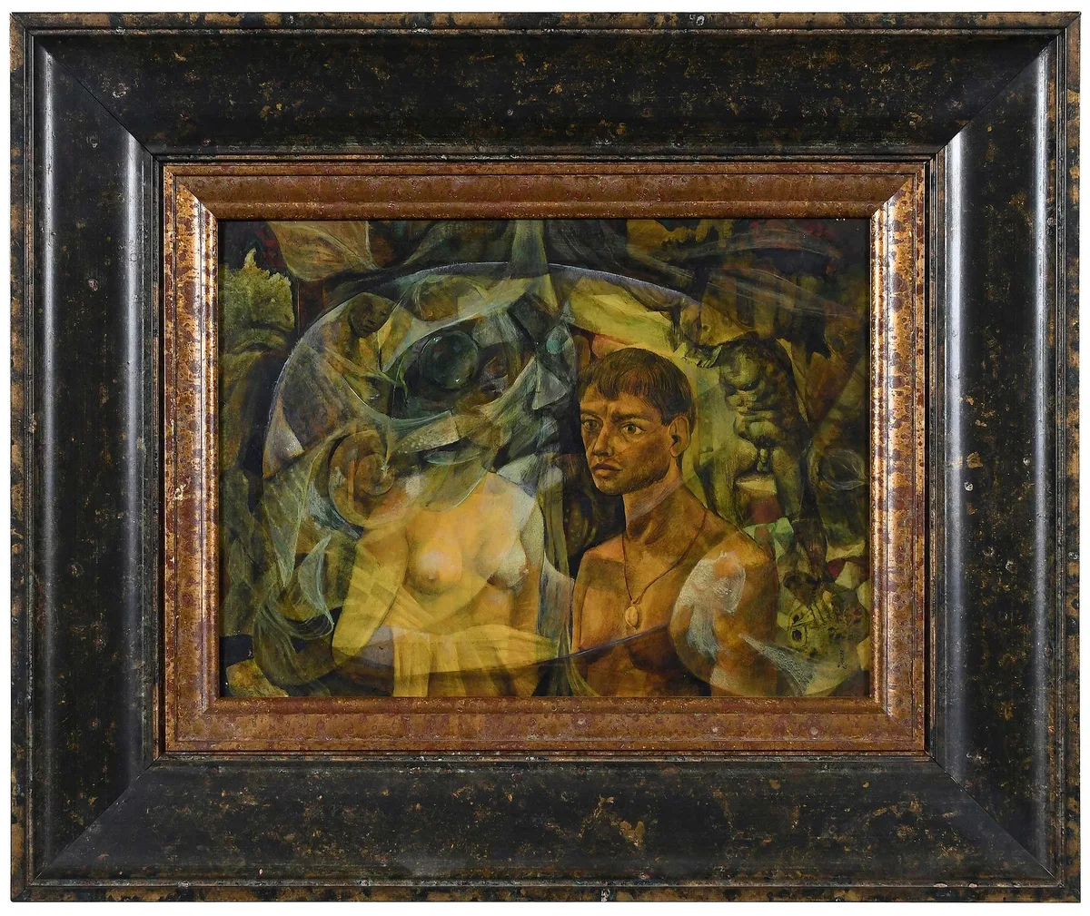 Rodney Marshall Winfield, Orpheus and Eurydice, 1963, encaustic on Masonite