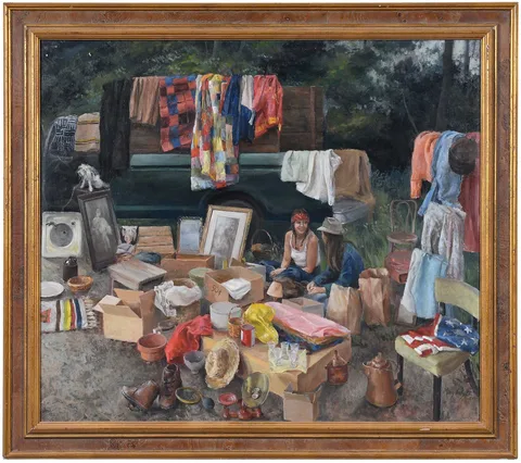 Mary Whyte, Jumble Sale, 1981, oil on canvas
