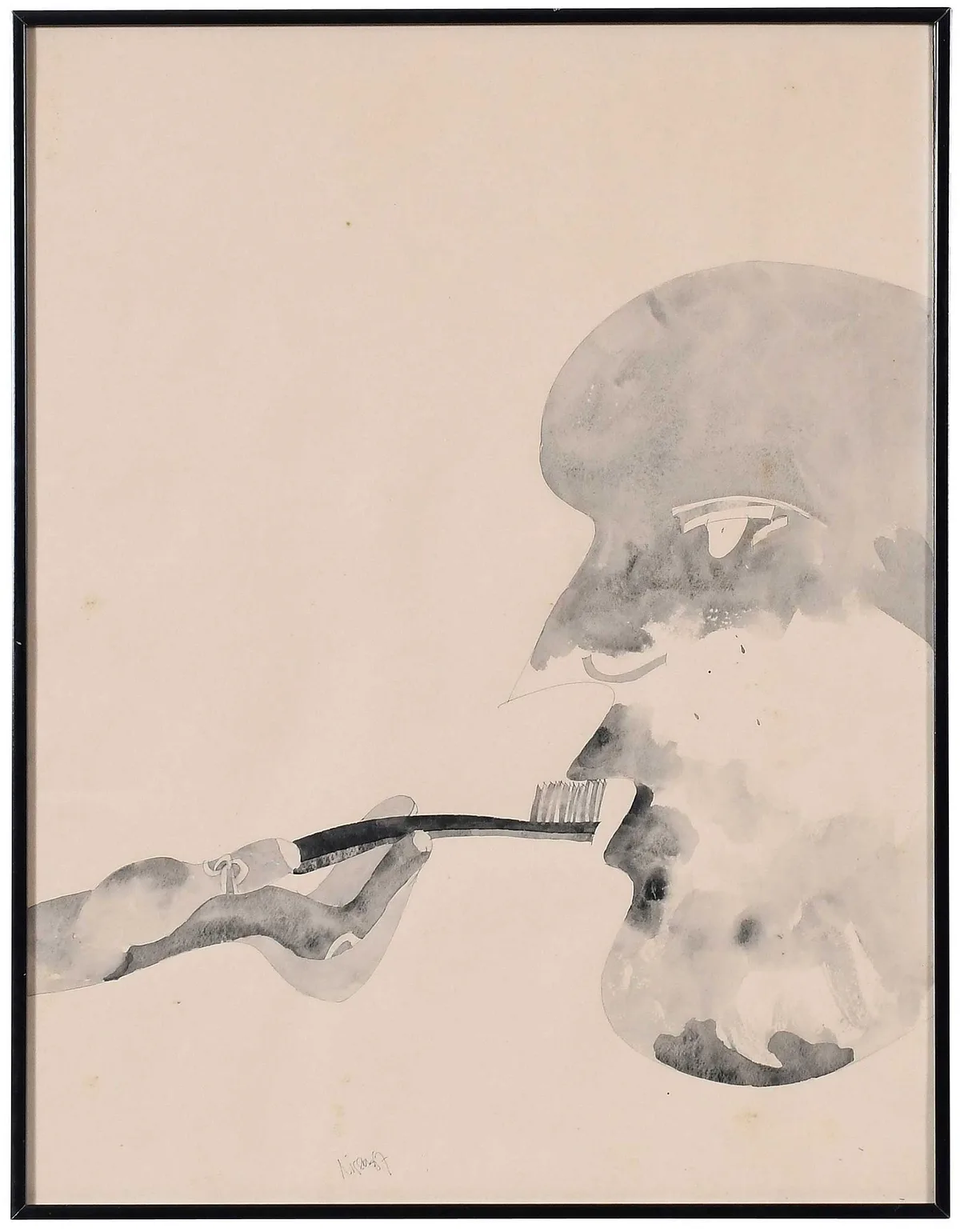 Brian Nissen, Abstract Ink Wash, 1967, ink wash on wove paper