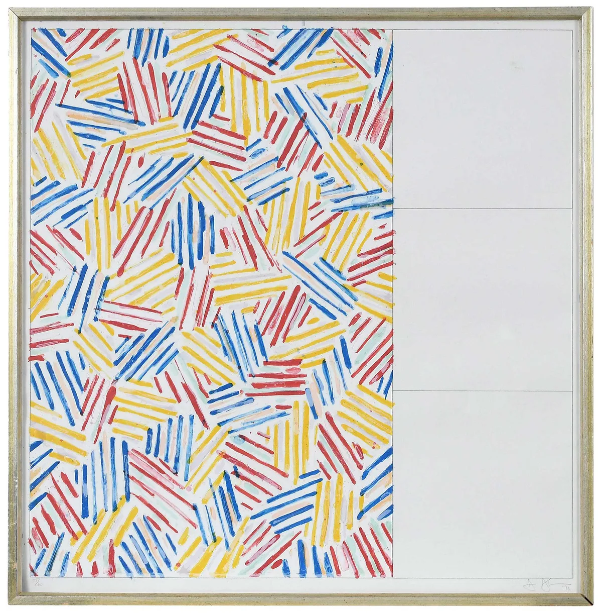 No. 1 by Jasper Johns, 1975, lithograph on B.F.K. Rives wove paper, sold Apr 2025