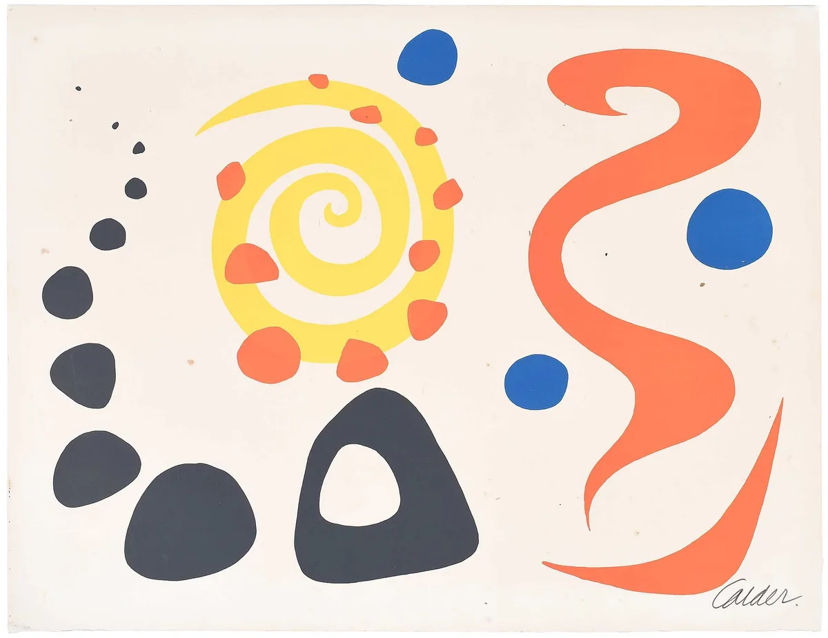 Alexander Calder Lithograph, Untitled, circa 1964, color lithograph