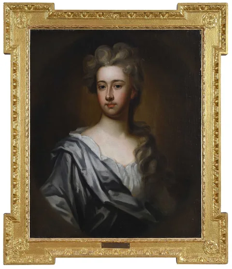 Sir Godfrey Kneller, Portrait of a Lady with a Blue Wrap, possibly Charlotte Myddleton (1679-1731), Countess of Warwick, oil on canvas