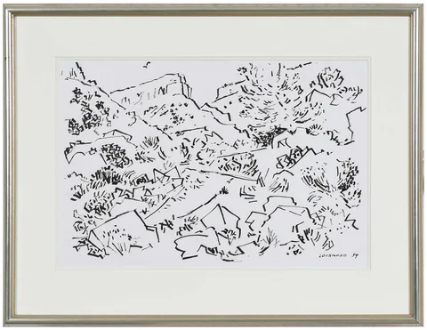 Ward Lockwood, Exhibited Drawing, 1959, ink and ink brush on paper. 15 x