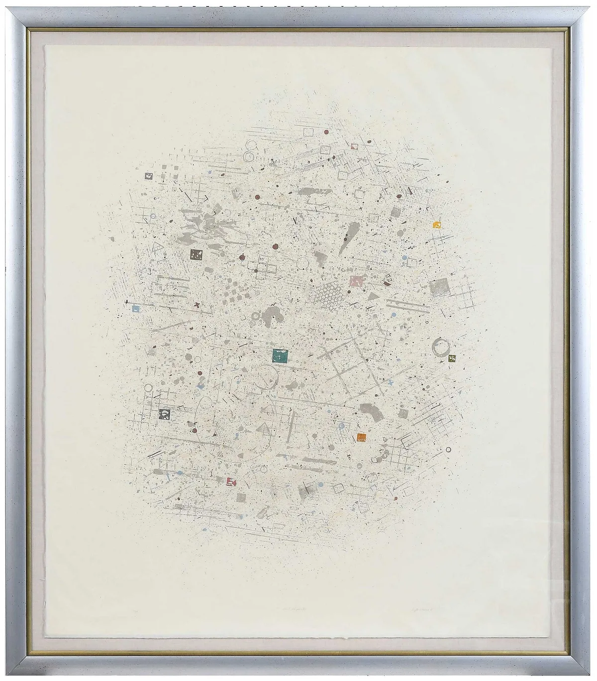 Abstract Print by David Shapiro, 1978, color lithograph on Japan paper, sold Oct 2024