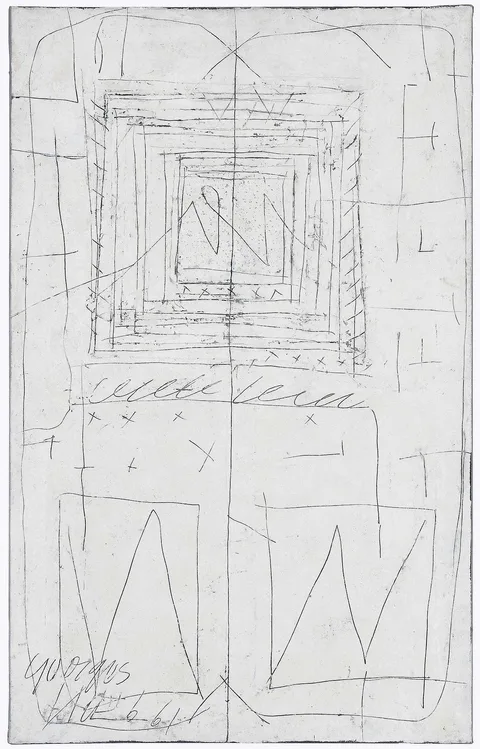 Georges Noël, Pur Palimpseste, 1961, mixed media including powdered pigments