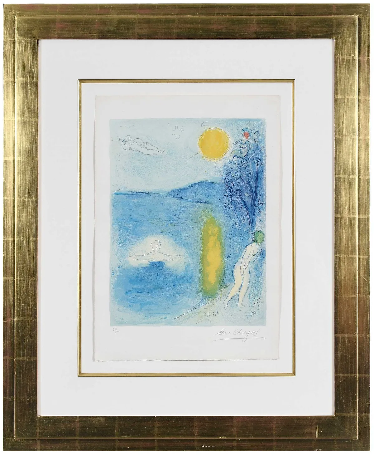 La Saison d'Ete by Marc Chagall, 1961, color lithograph, sold Oct 2024