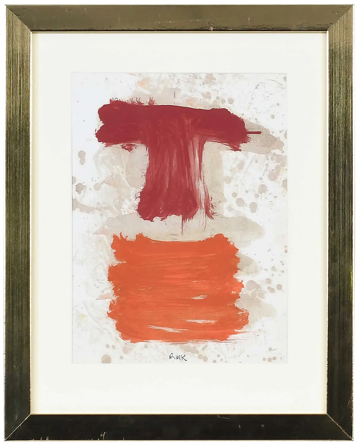 Abstract by Robert Kulicke, 1959, oil on sketch paper, sold Oct 2024
