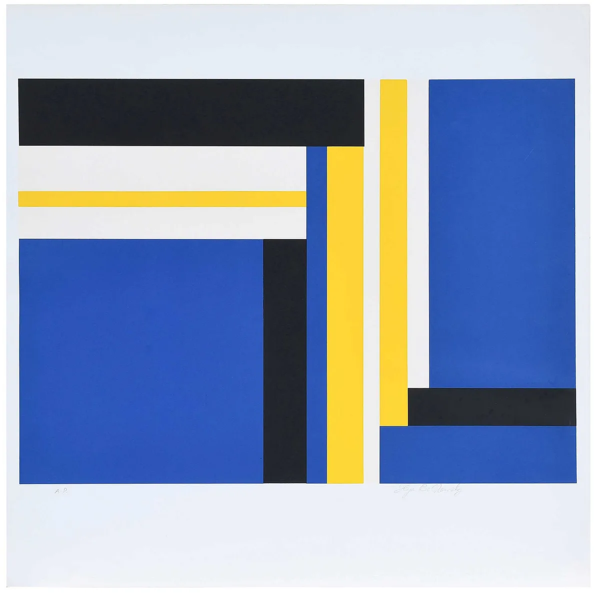 Ilya Bolotowsky Screen Print, Untitled, Blue Torso, AP edition aside from the edition of 125, screenprint
