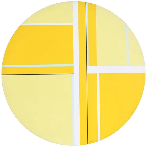 Ilya Bolotowsky, Golden Tondo II, acrylic on canvas