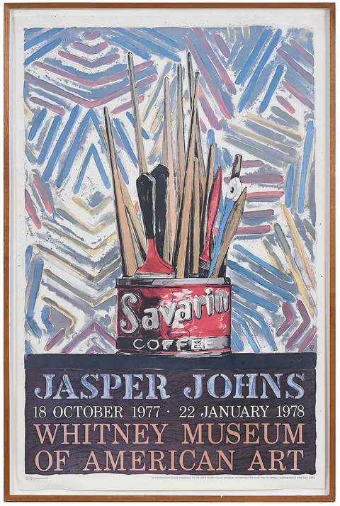 Savarin by Jasper Johns Exhibition Poster, 1977, offset lithograph, sold Oct 2024