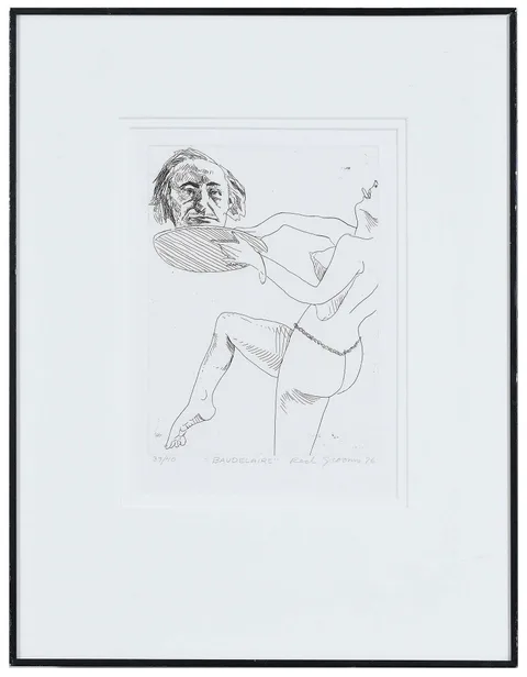Baudelaire by Red Grooms, 1976, etching, sold Oct 2024