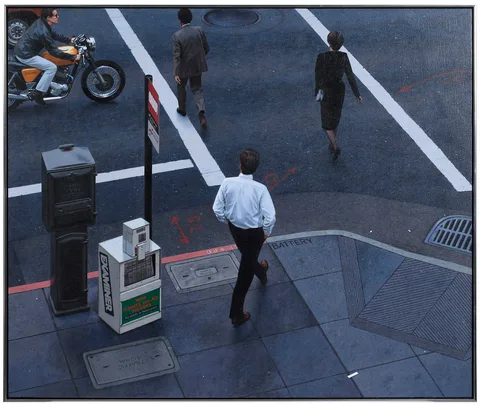 Gus Heinze, Battery/Systems, 1990, acrylic on gesso panel