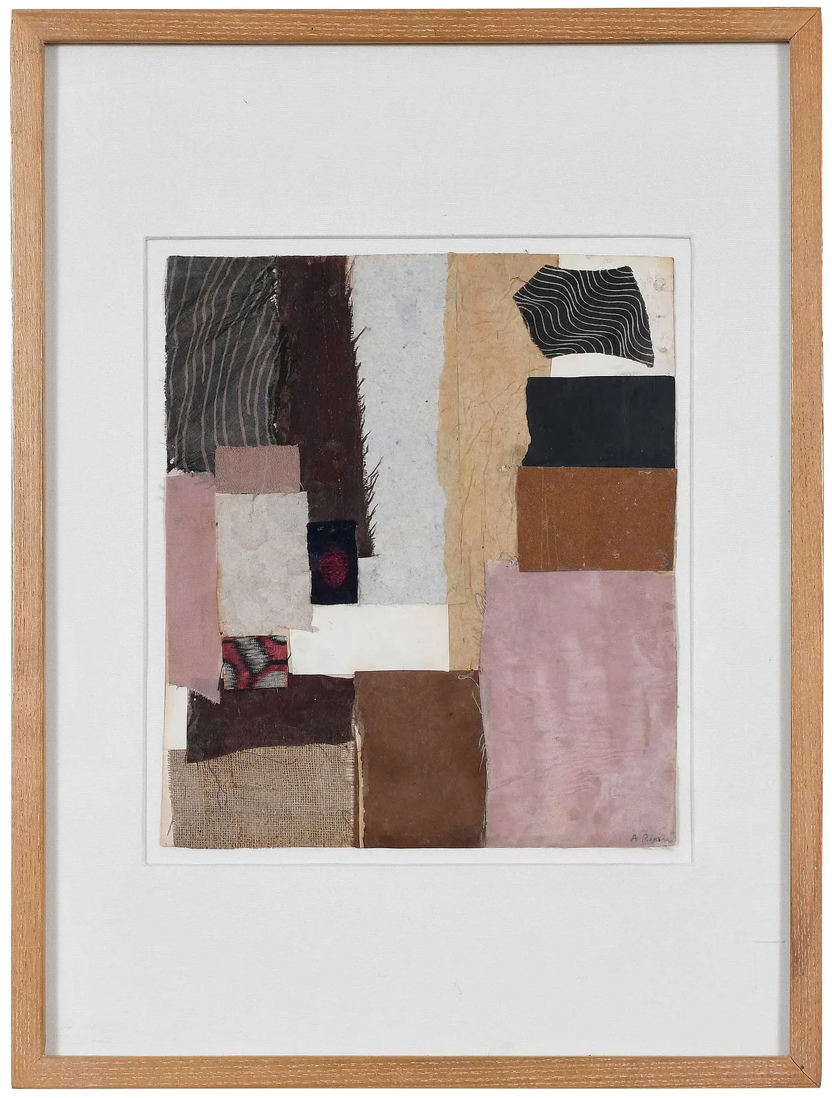 Collage by Anne Ryan, 1950, paper and sandpaper collage on paper, sold Apr 2026
