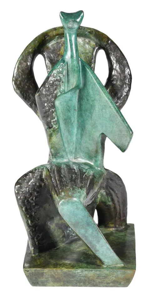 Alexander Archipenko, Seated Woman, patinated bronze