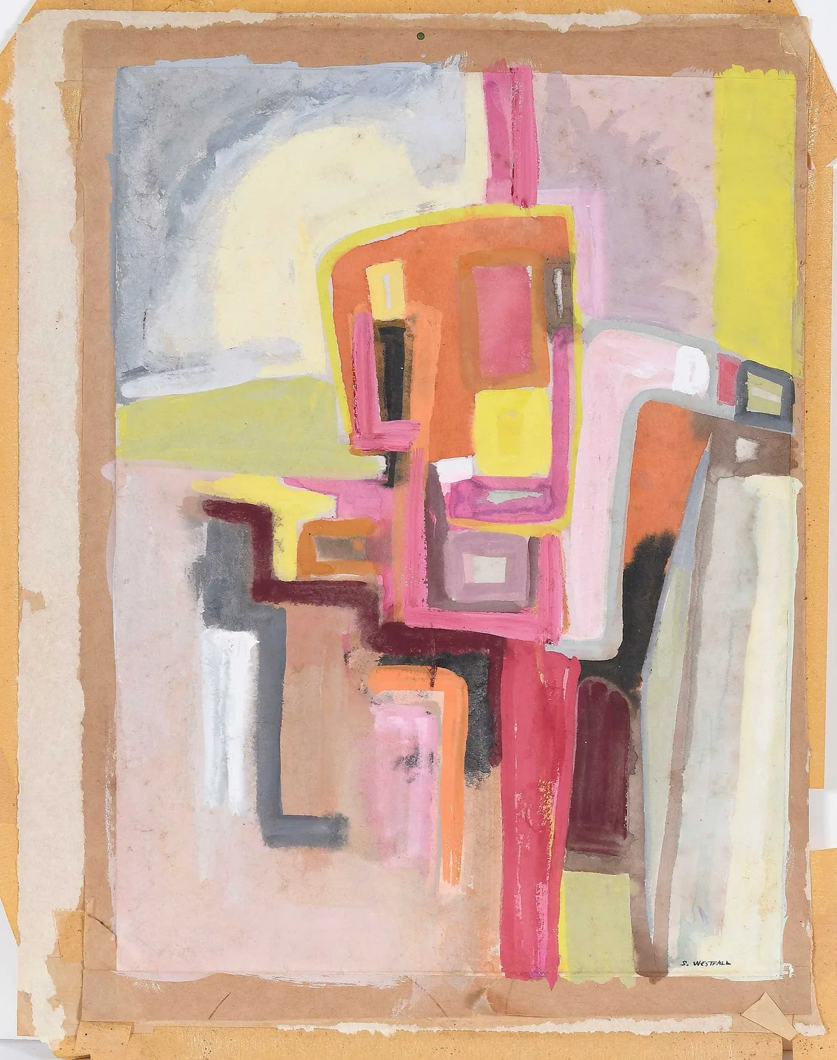 Stephen Westfall, Untitled, abstract, gouache or tempera on paper