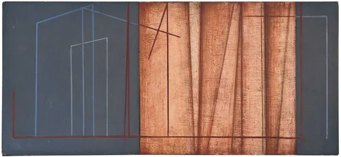 Luc Peire, Byzance, 1964, oil on paperboard on original painted wood and Masonite support
