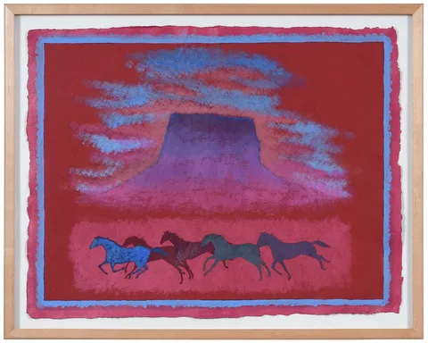 Paul Brach, Magic Mesa, 1987, oil on handmade paper