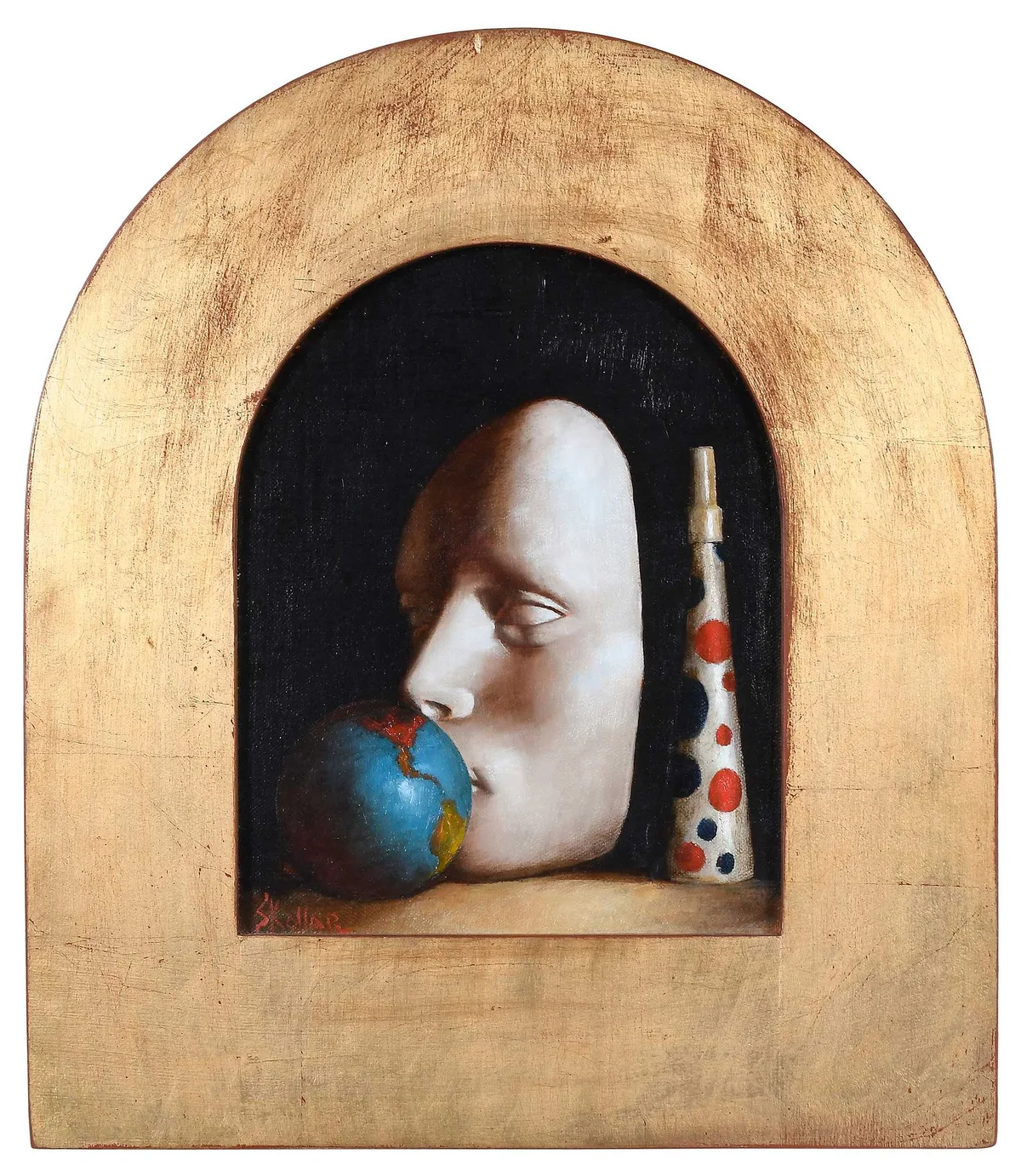 Metaphysical by Steven Skollar, 1996, oil on linen mounted on board, sold Apr 2026