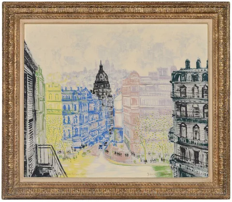 Johannes Schiefer, Rue Pierre Charron, Paris, oil on canvas