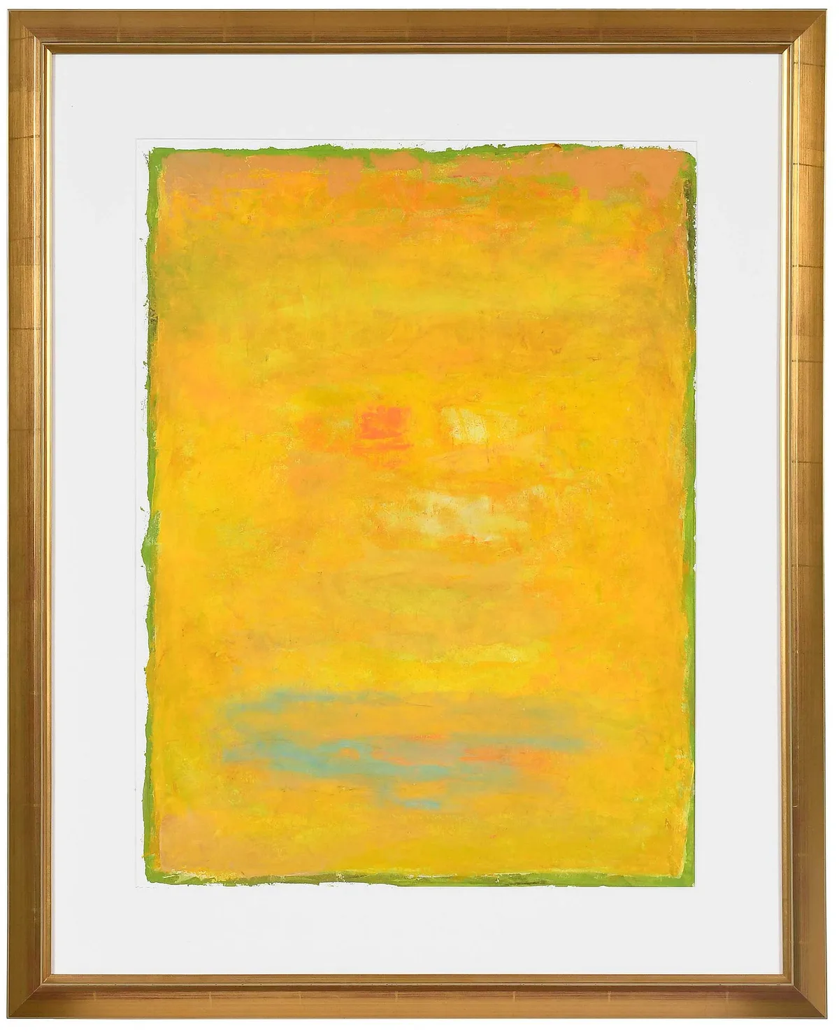 Robert Stark, Yellow and Green Abstract, oil on paper